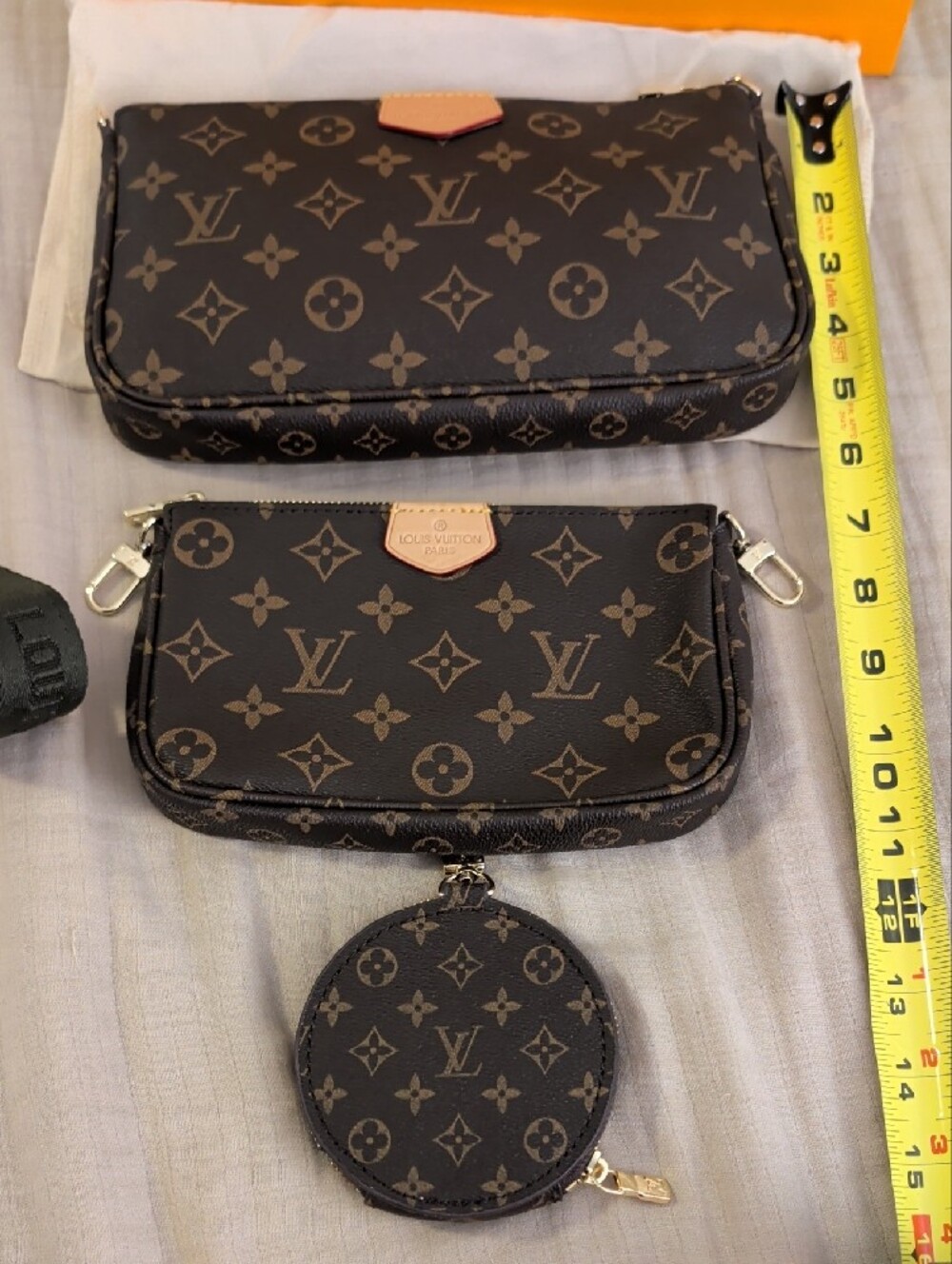 Inspired Monogram Canvas Multi-Pouch Crossbody — 3 Straps Included - Picture 4 of 5